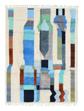Aquatica Handmade Moroccan Rug - Abstract Blue and Green Design