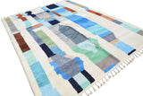 Aquatica Handmade Moroccan Rug - Abstract Blue and Green Design