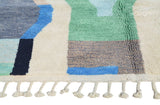 Aquatica Handmade Moroccan Rug - Abstract Blue and Green Design