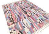 City Lights | 7'x9' Colorful Pink & Blue Abstract Moroccan Area Rug