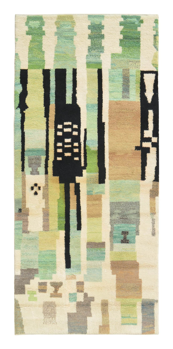 Codewalk | 6'x13'6" Modern Abstract Moroccan Gallery Runner