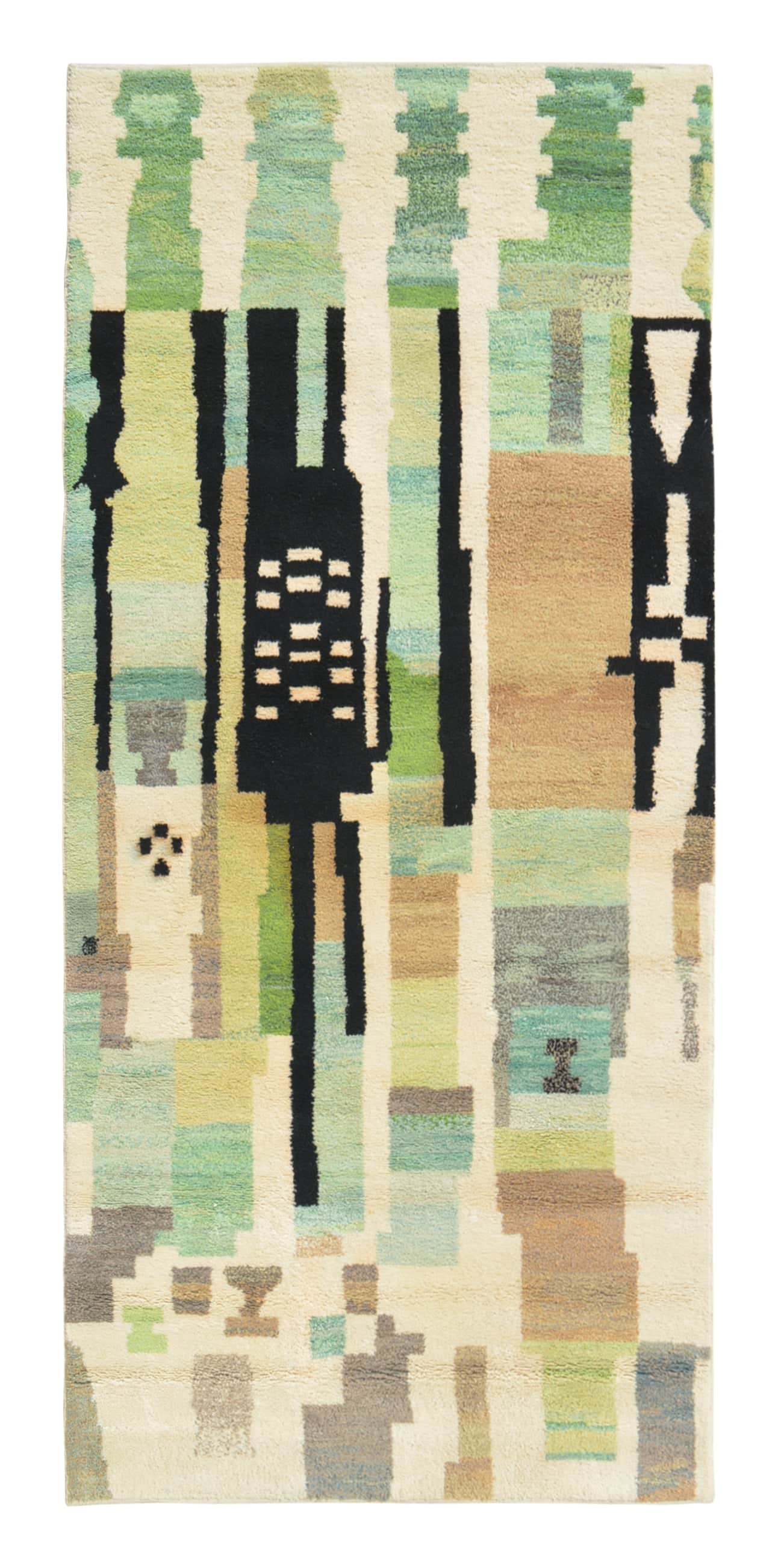 Codewalk – Handmade Moroccan Rug | Modern Abstract Green & Black Berber Design
