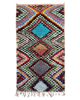 Colorful Vintage Moroccan Rag Rug | 4 x 7