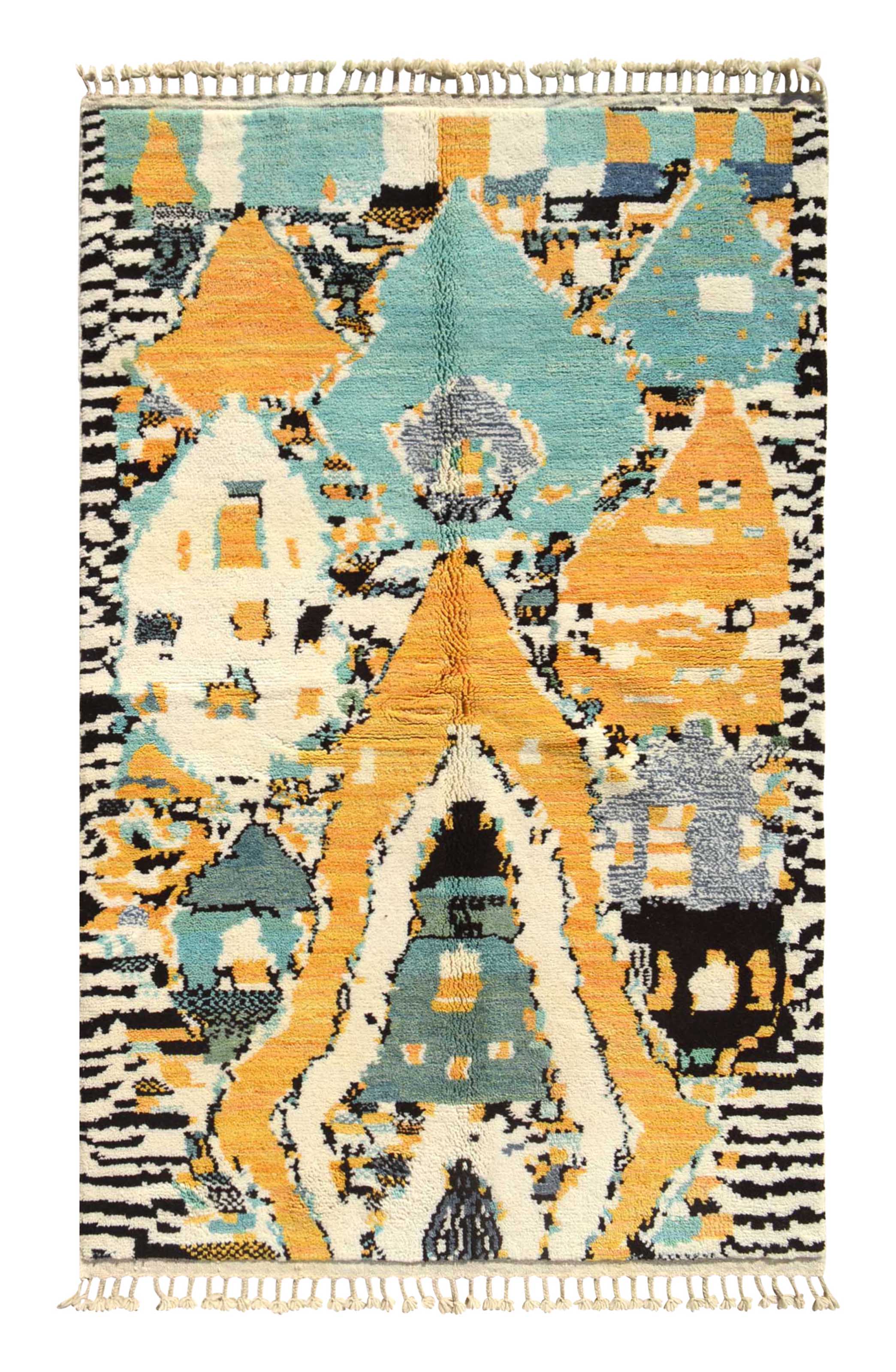 EcoRings - Sustainable Green Circles Handwoven Rug | Illuminate Collective