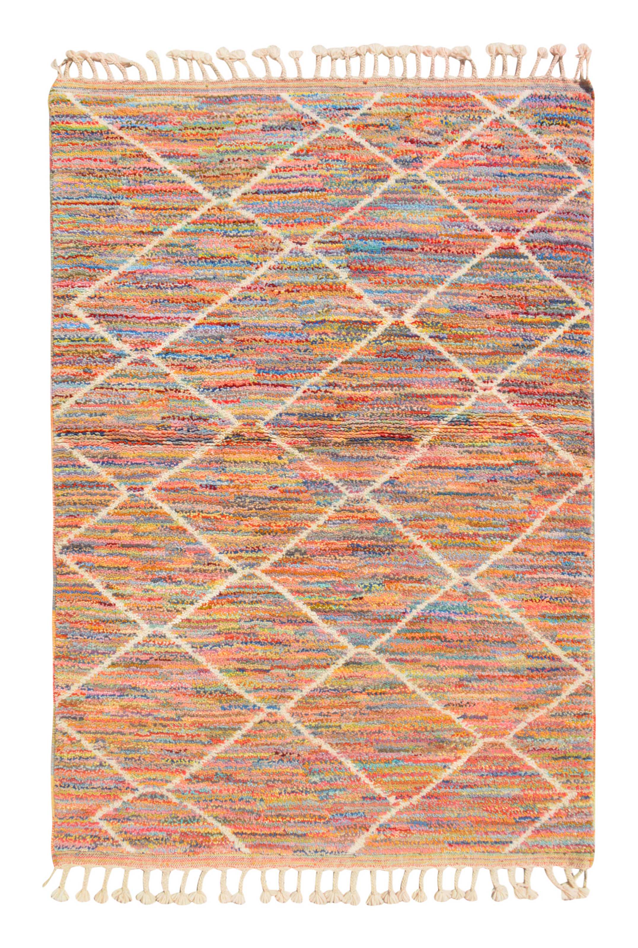 Flare | 4'2"x6' Vibrant Colorful Geometric Moroccan Area Rug