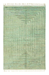 Green Haven | 6'x9' Soft Green Geometric Moroccan Area Rug