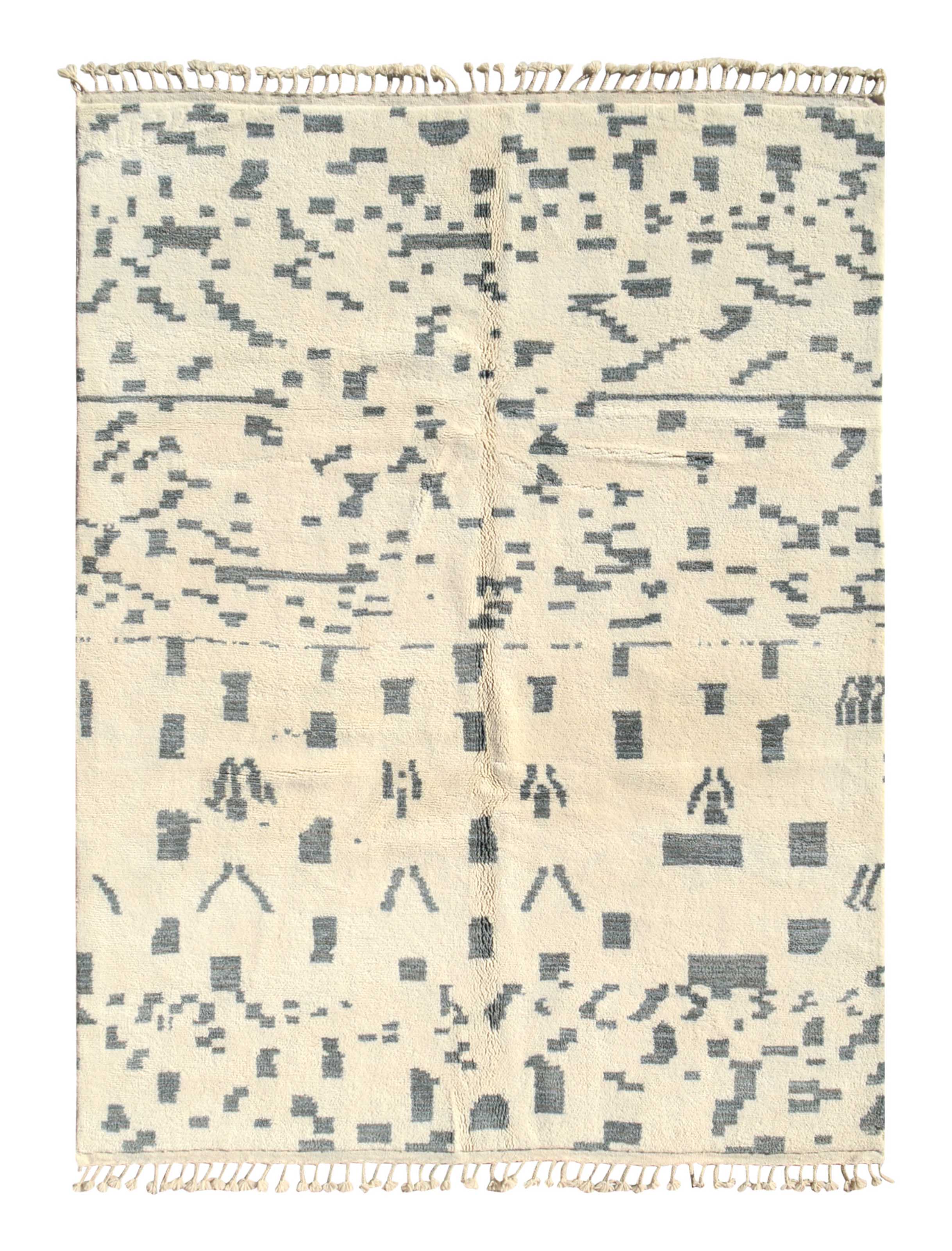 Illusions - Handmade Blue Dot Moroccan Rug for Modern Spaces