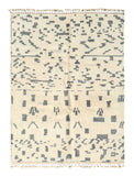 Illusions - Handmade Blue Dot Moroccan Rug for Modern Spaces
