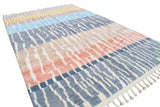 Layered | 6'x9' Blue & Terra Cotta Striped Azilal Area Rug