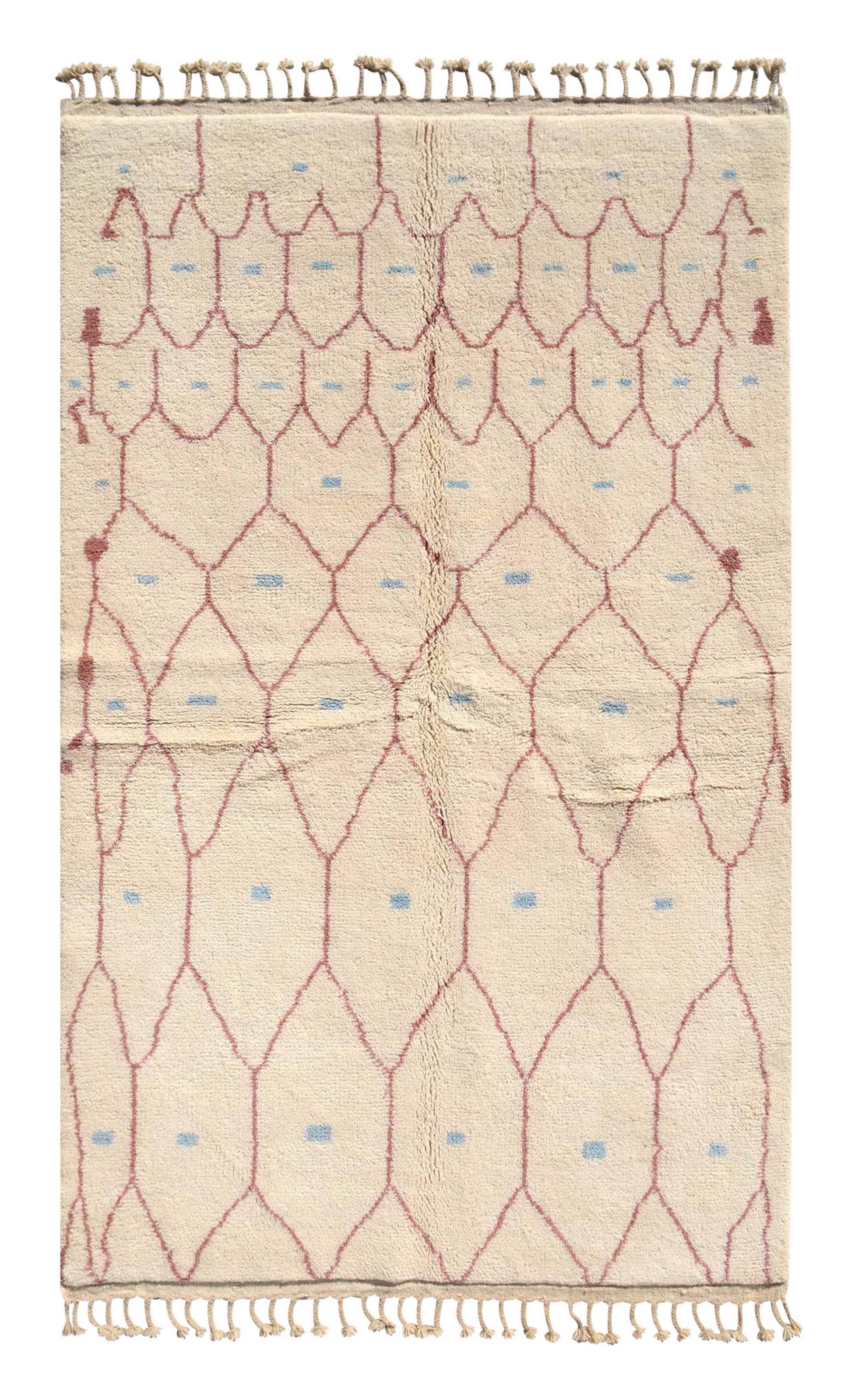 Mirage - Elegant Pink Diamond Blue Dots Rug | Illuminate Collective