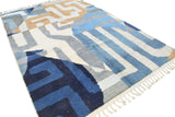 Mystic River | 6'x9' Blue & Beige Abstract Moroccan Area Rug