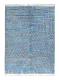 Ocean Waves | 7'x9' Blue Tonal Geometric Moroccan Area Rug