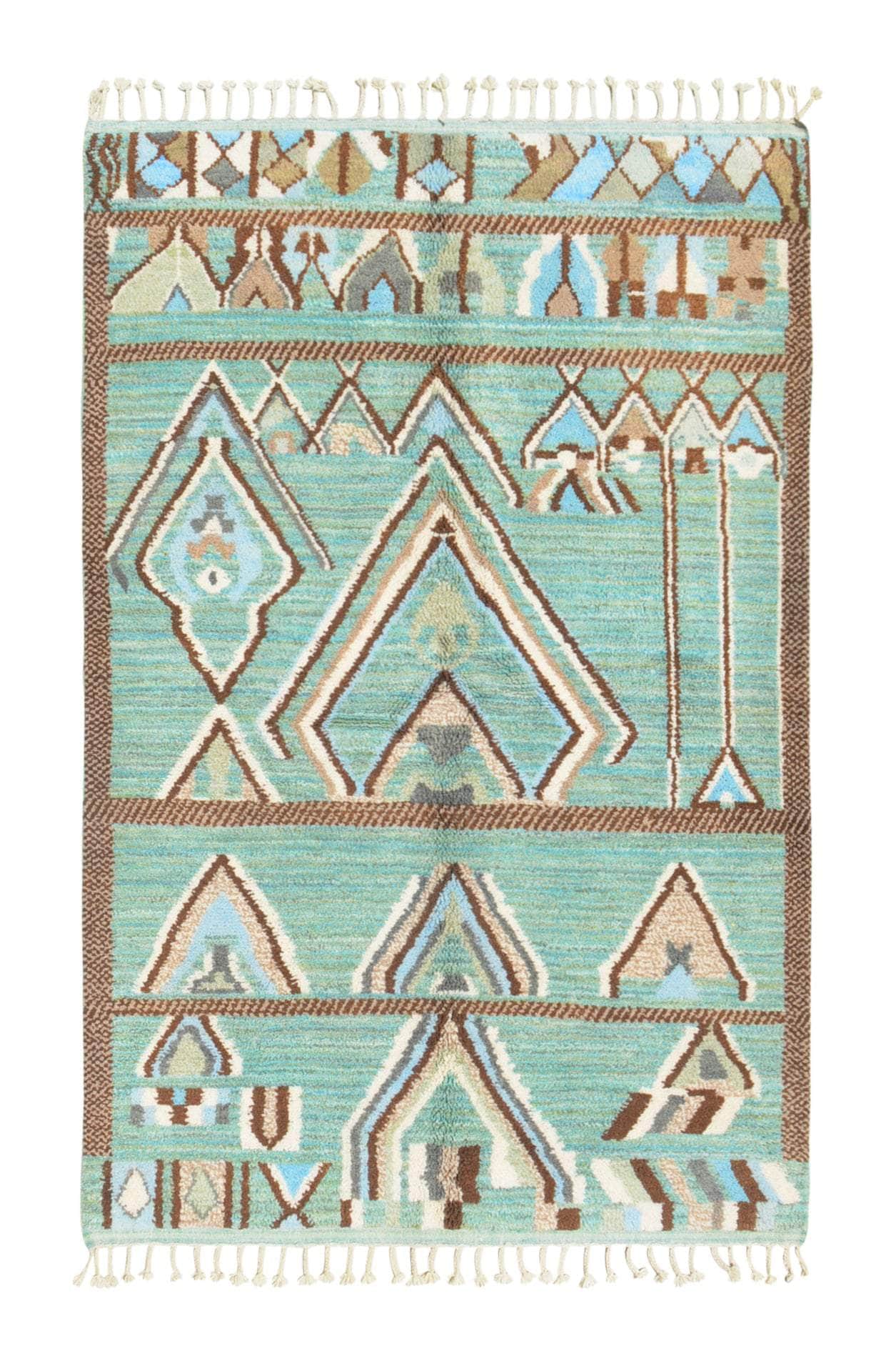 Oceanic Bliss: Handmade Moroccan Rug | Tranquil Luxury