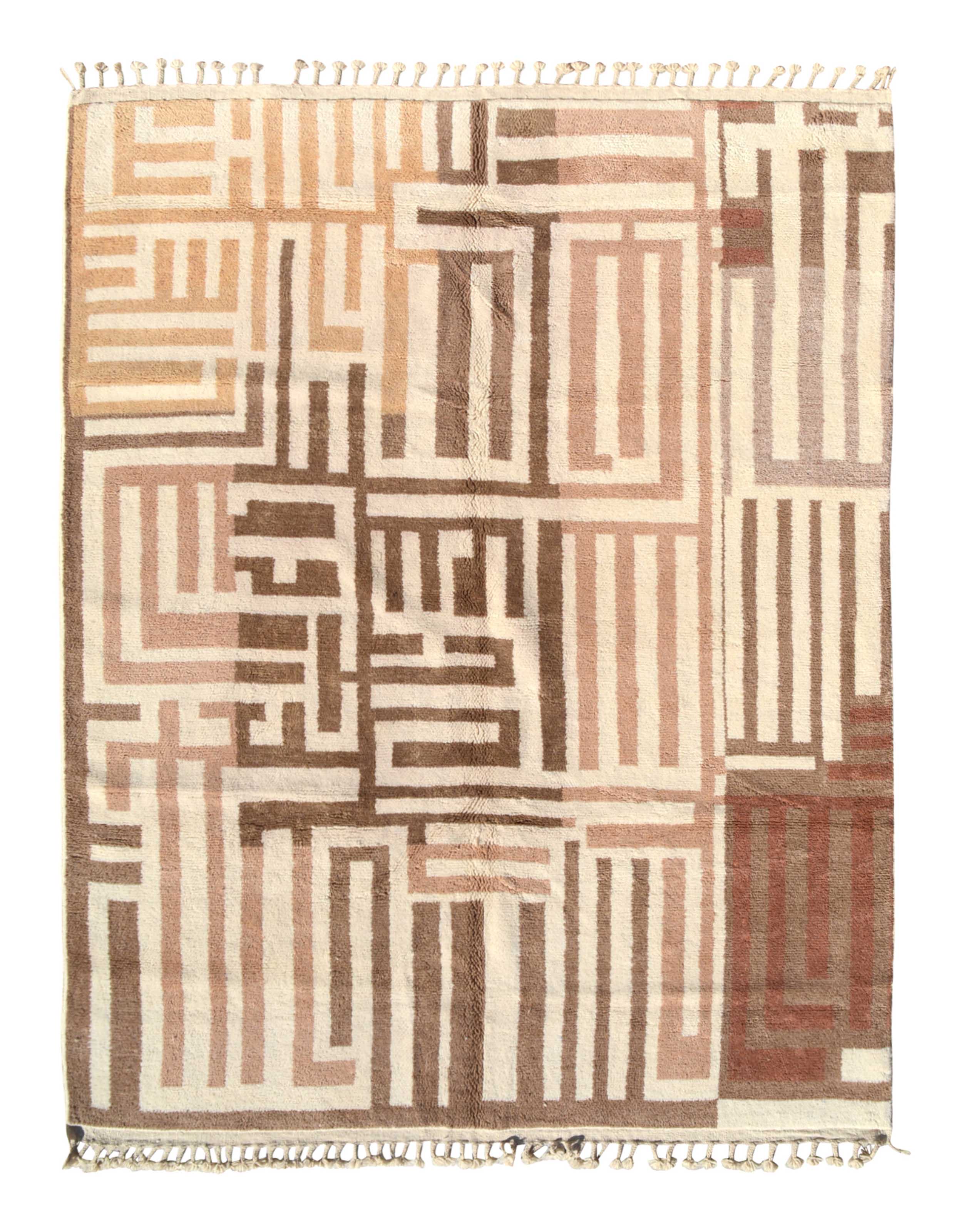 Organic Blocks Handmade Rug - Eco-Friendly Tetris Design