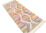 Rainbow Path | 2'8"x6' Colorful Geometric Moroccan Runner