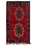 Red Vintage Moroccan Rug | 4'8 x 7'8 Berber