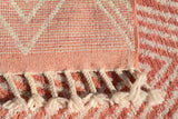 Rosewater Elegance: Handwoven Pink Zigzag Rug for Timeless Charm