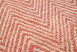 Rosewater Elegance: Handwoven Pink Zigzag Rug for Timeless Charm