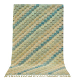 Seaglass Pathway | 5'x8' Coastal Blue & Cream Modern Moroccan Rug