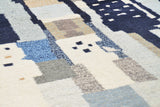 Shoreline – Moroccan Handmade Wool Rug | 7' x 8'10" Coastal Blue & Beige Design