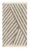 Silver Streak | 5'x8' Minimalist Steel Gray & Cream Modern Area Rug