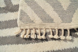 Silver Streak | 5'x8' Minimalist Steel Gray & Cream Modern Area Rug