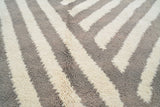 Silver Streak | 5'x8' Minimalist Steel Gray & Cream Modern Area Rug