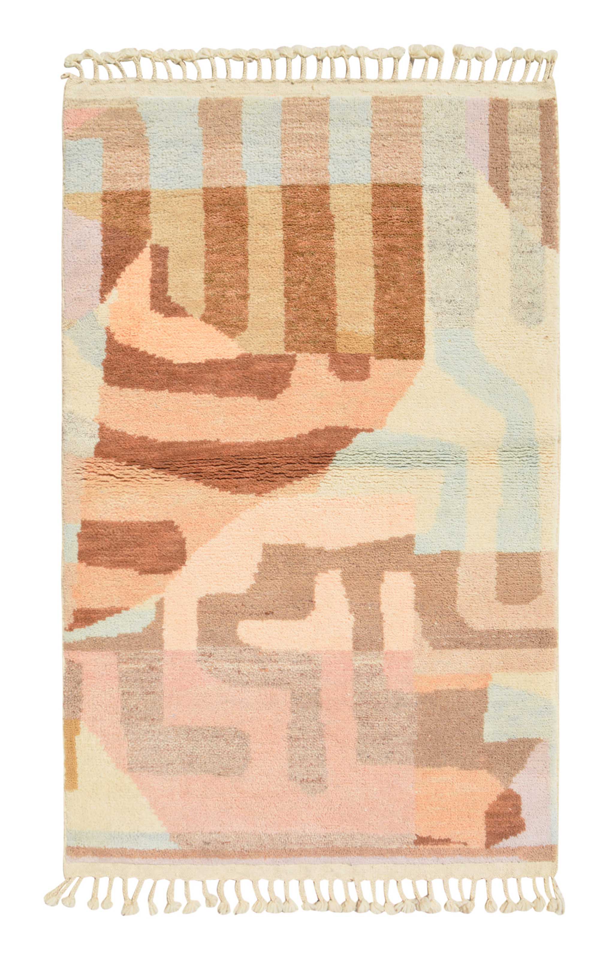 Sundown – Moroccan Handmade Wool Rug | 4' x 6' Earthy Abstract Design