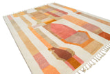 Sunset Geometry | 8'x10' Orange & Pink Abstract Boujaad Area Rug