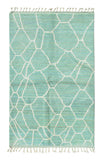 Surf | 5'x8' Turquoise & White Geometric Azilal Area Rug