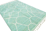 Surf | 5'x8' Turquoise & White Geometric Azilal Area Rug