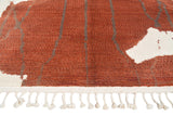 TerraFlow | 5'x8' Abstract Red Brick & White Boujaad Area Rug
