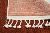 TerraFlow | 5'x8' Abstract Red Brick & White Boujaad Area Rug