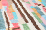 Vibrant Path | 2'4"x8' Colorful Pink & Blue Azilal Hallway Runner