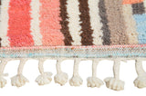 Vibrant Path | 2'4"x8' Colorful Pink & Blue Azilal Hallway Runner
