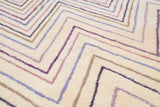 Vibrant Waves – Moroccan Handmade Wool Rug | 8' x 10' Zigzag Multicolor Design
