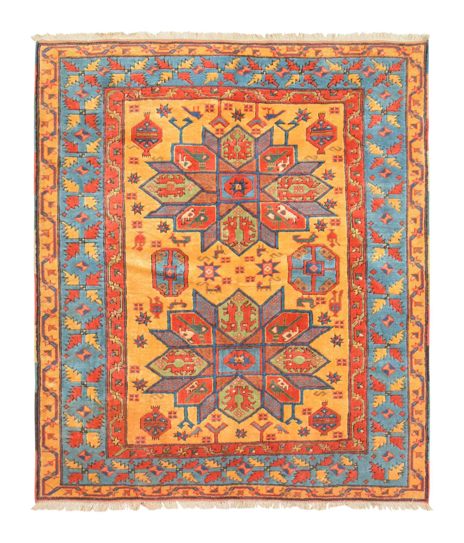 Vintage Oasis | Handmade Moroccan Rug with Intricate Patterns