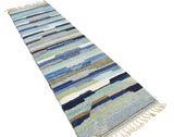 Wave | 2'6"x9'6" Blue & Green Abstract Moroccan Hallway Runner