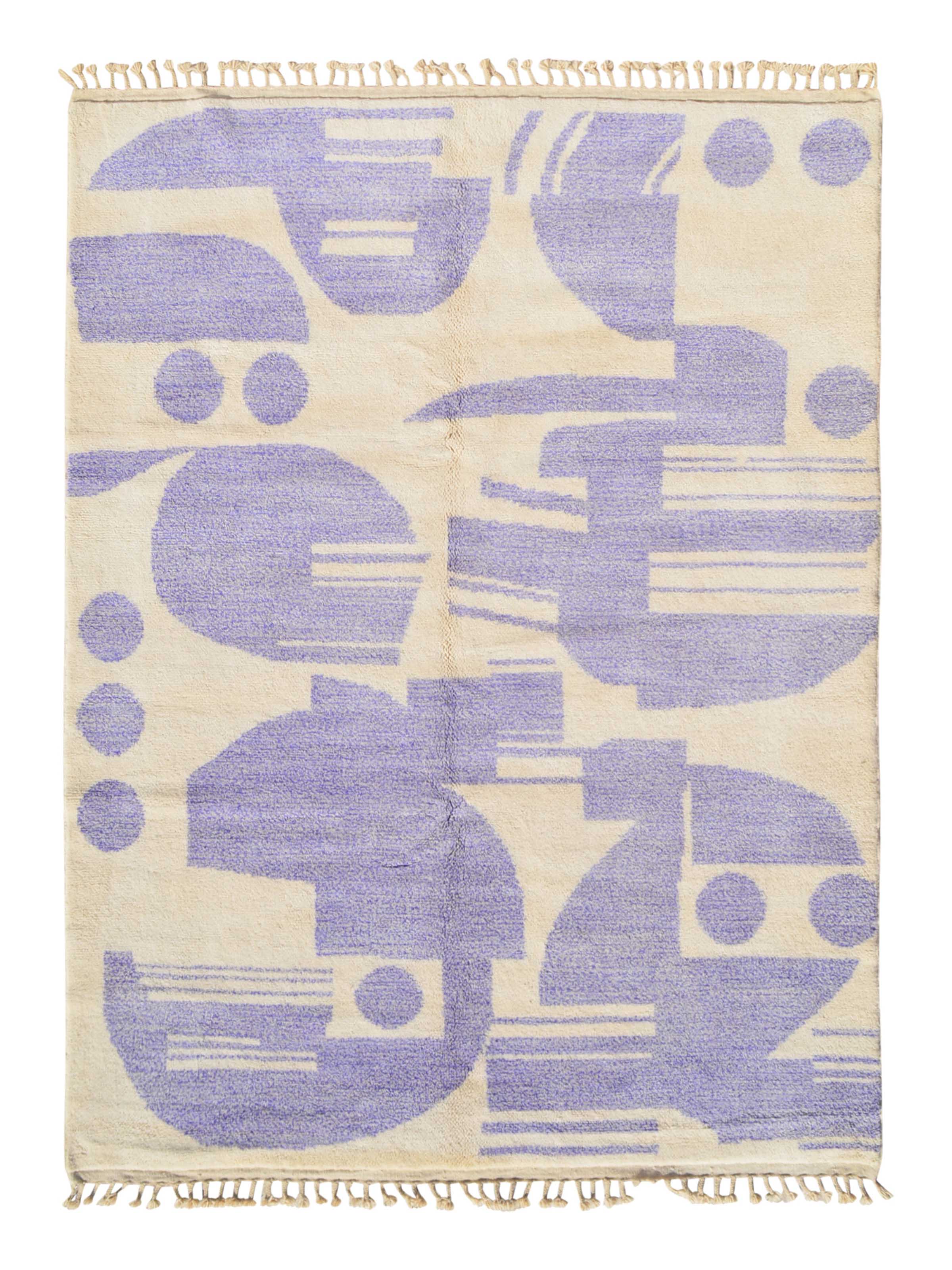 Wonderscapes | 8'x10' Dusty Purple & Cream Modern Abstract Area Rug