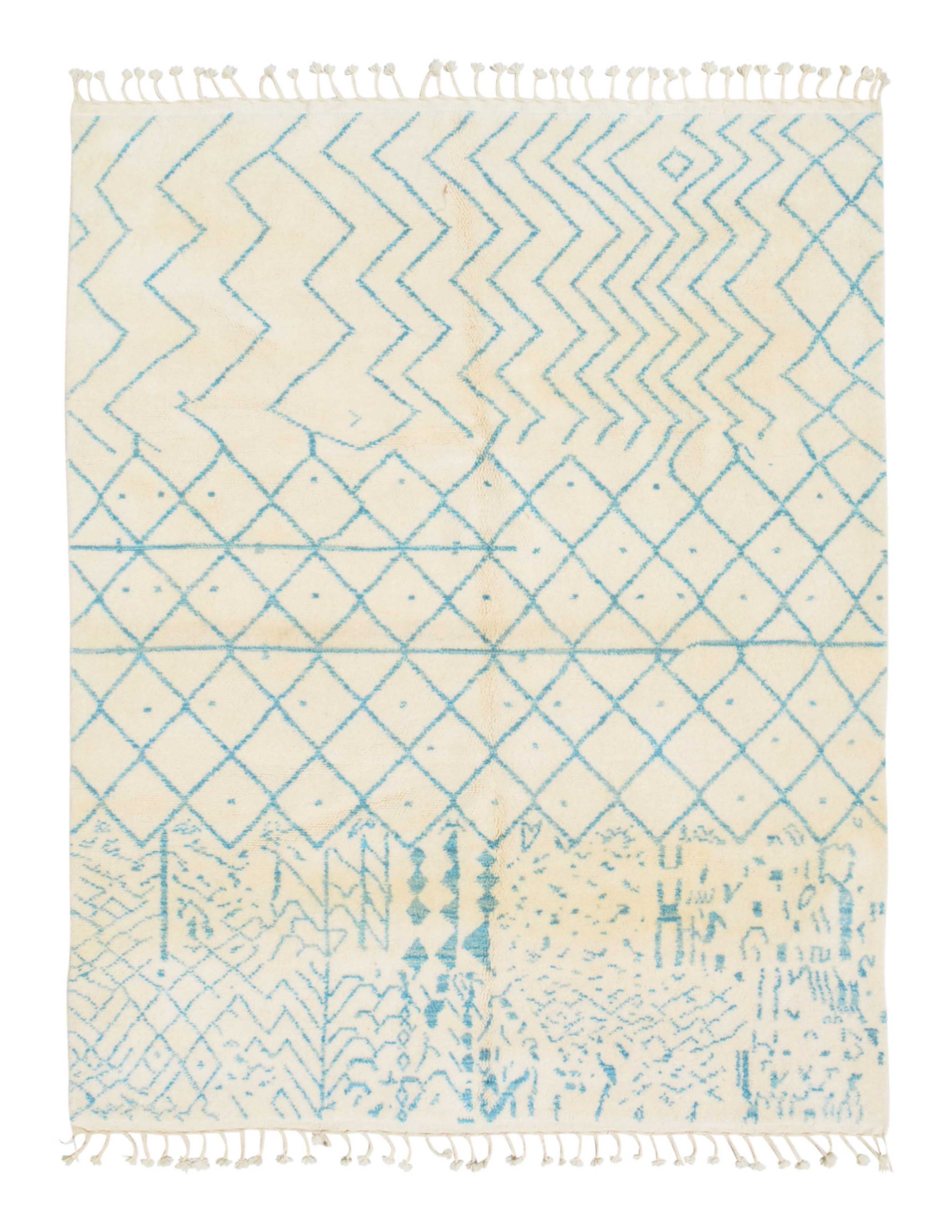 Aqua Lines Handmade Rug