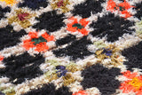 Black Orange Moroccan Vintage Rug