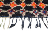 Black Orange Moroccan Vintage Rug