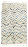 Blue ZigZag Handmade Moroccan Rug | Navy Blue And Brown Area Rugs