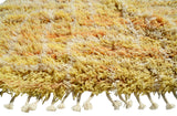 Handmade Yellow Shaggy Moroccan Rug | Multicolor Area Rug