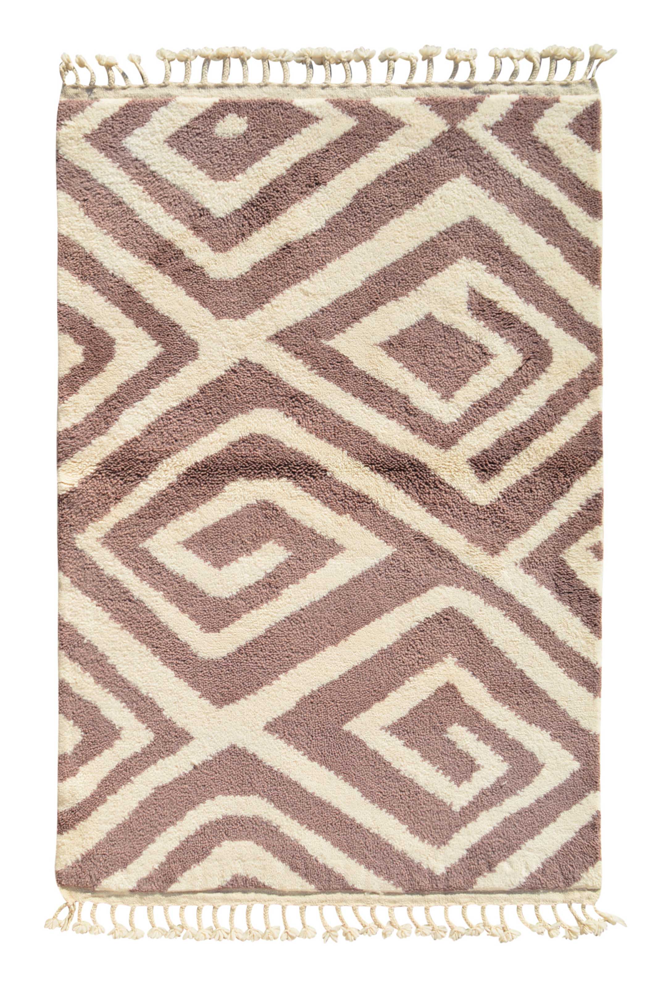 Lavender Luxe - Handmade Moroccan Rug with Purple Diamonds - Add a touch of elegance to your home