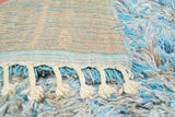 Moroccan Rug Baby blue Shaggy Rug - Blue and brown rugs Illuminate Collective