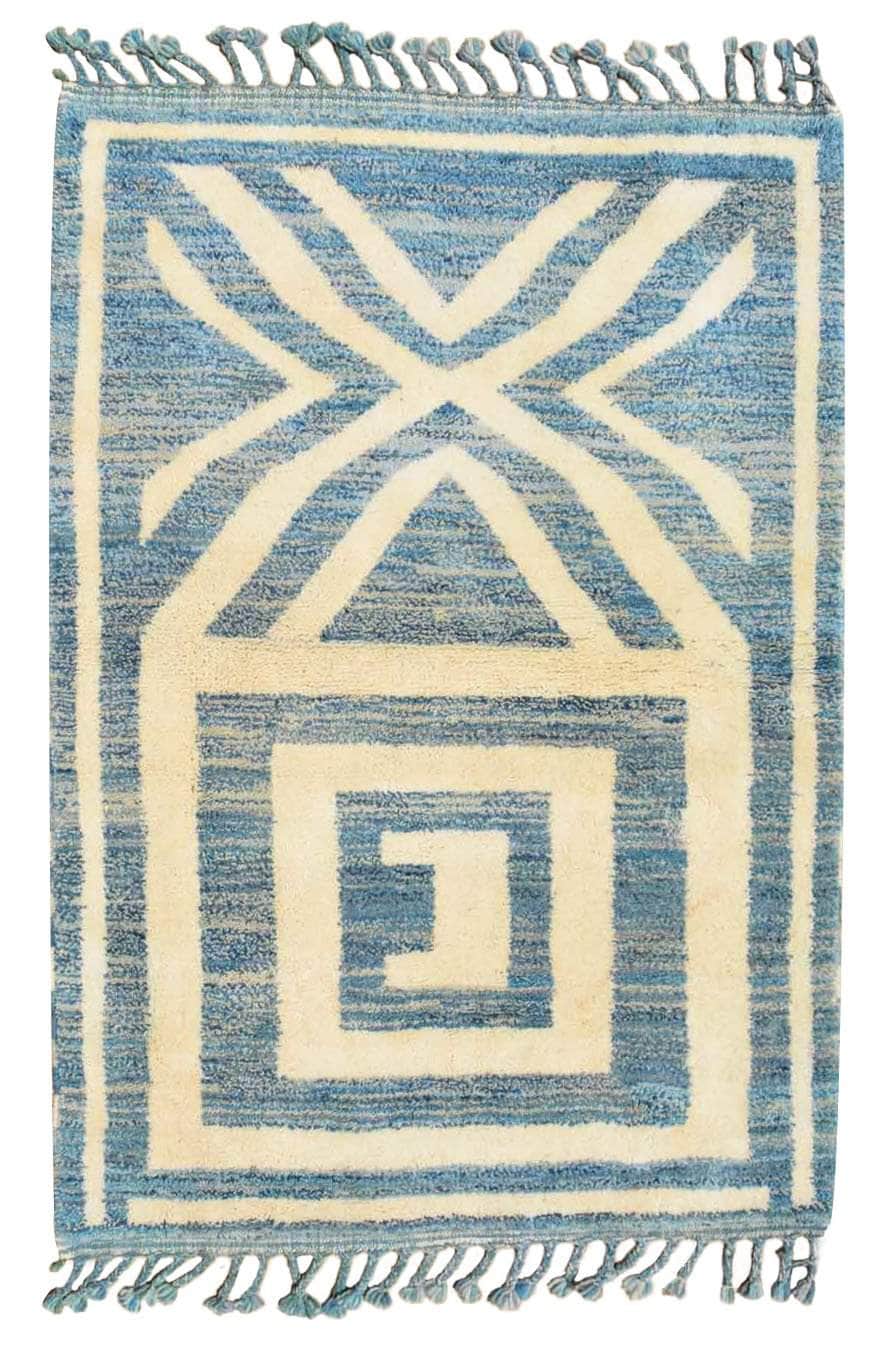 Moroccan Rug Blue Kuba -Illuminate Collective