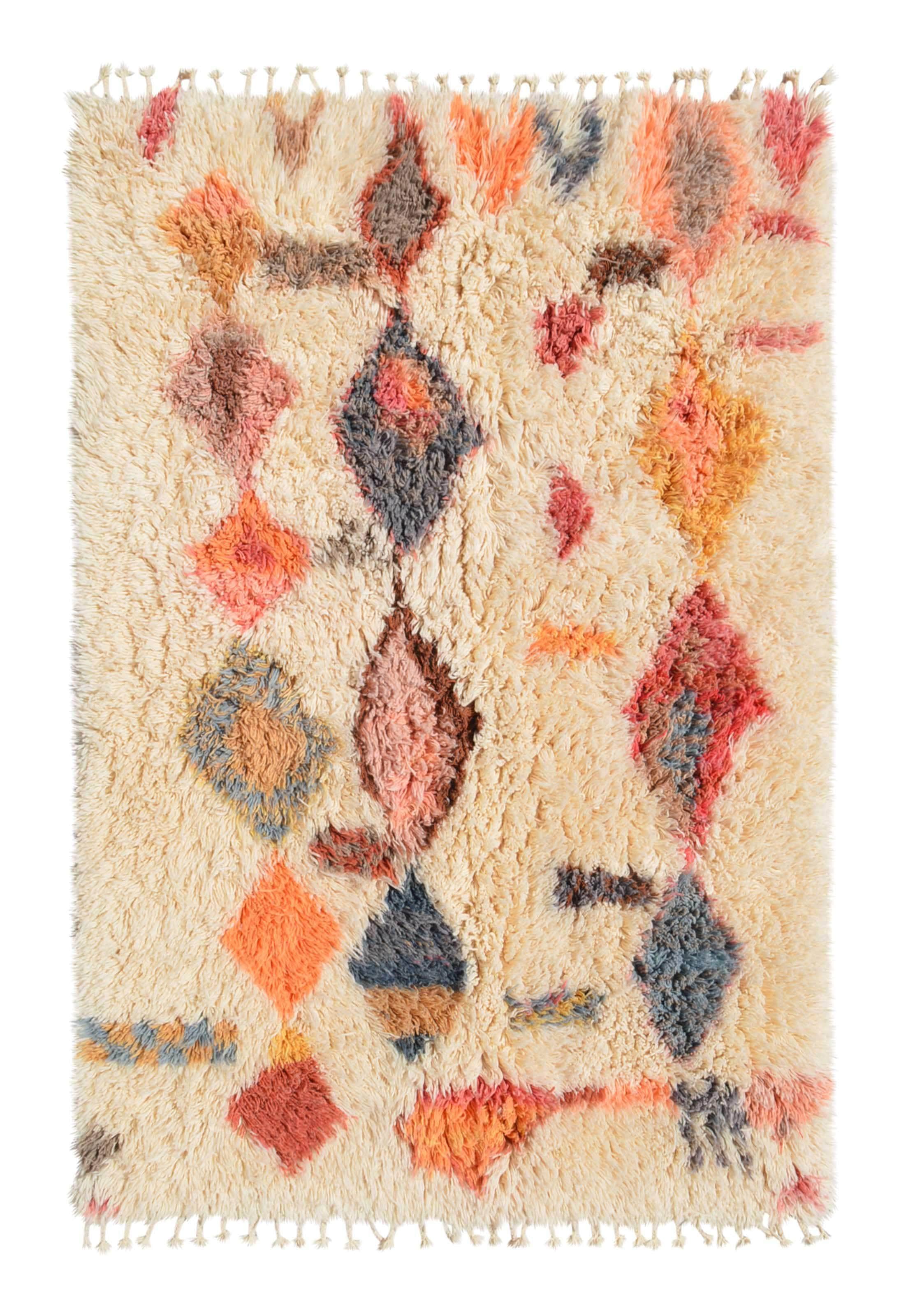 Moroccan Rug Shaggy diamonds Rug Illuminate Collective