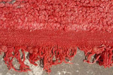 Red Beni Ourain Rug – Handmade Moroccan Wool Rug with Bold Minimalist Design