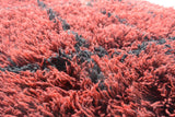 Red Shaggy Moroccan Rug | Handmade Shaggy Rug